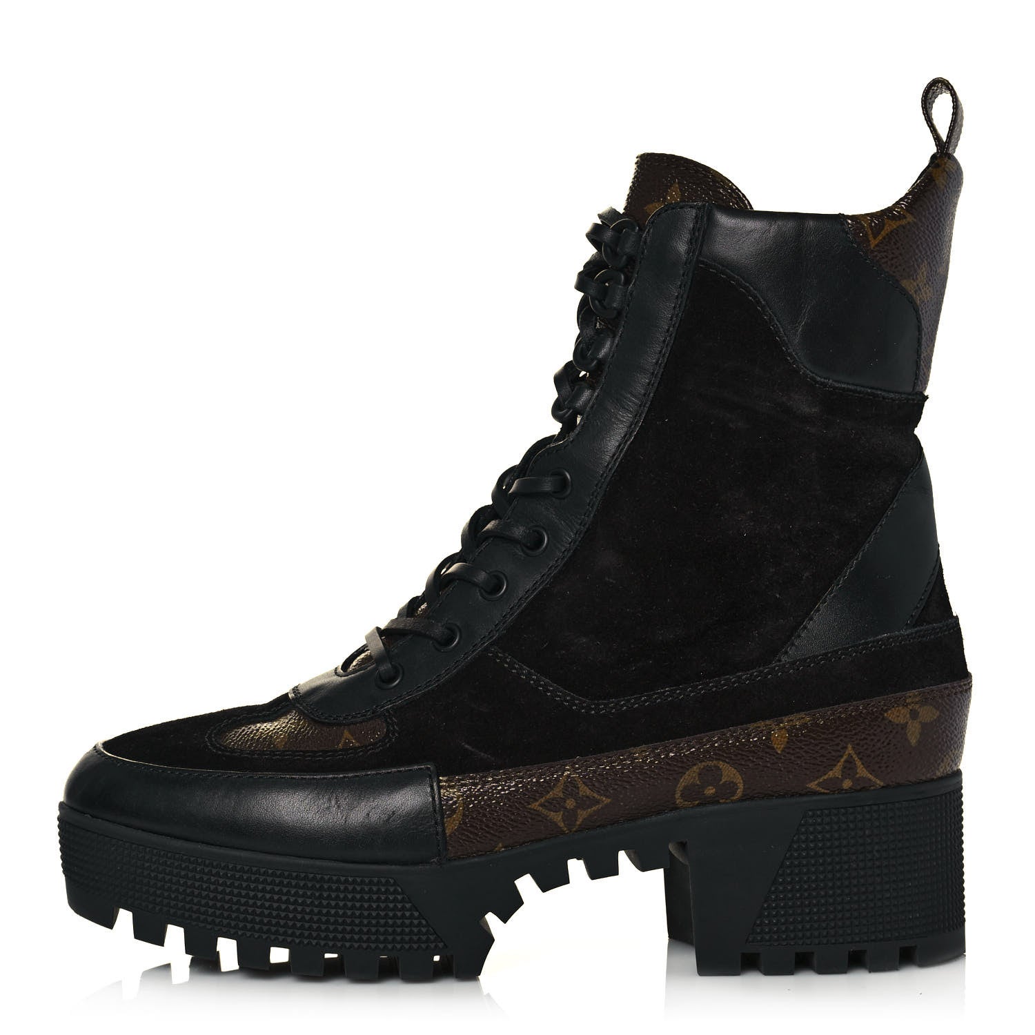 Louis Vuitton Suede Calfskin Monogram Laureate Platform Desert Boots 41 Black 1 of 7