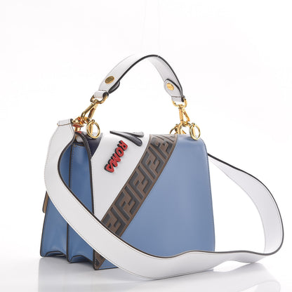 Fendi X FILA Vitello Liberty Mania Bi-Color FF 1974 Embossed Kan I Shoulder Bag White Nebula Multicolor 3 of 9