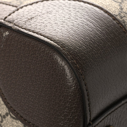 Gucci GG Supreme Monogram Textured Dollar Calfskin Web Medium Savoy Duffle Bag Beige Ebony New Acero 8 of 14