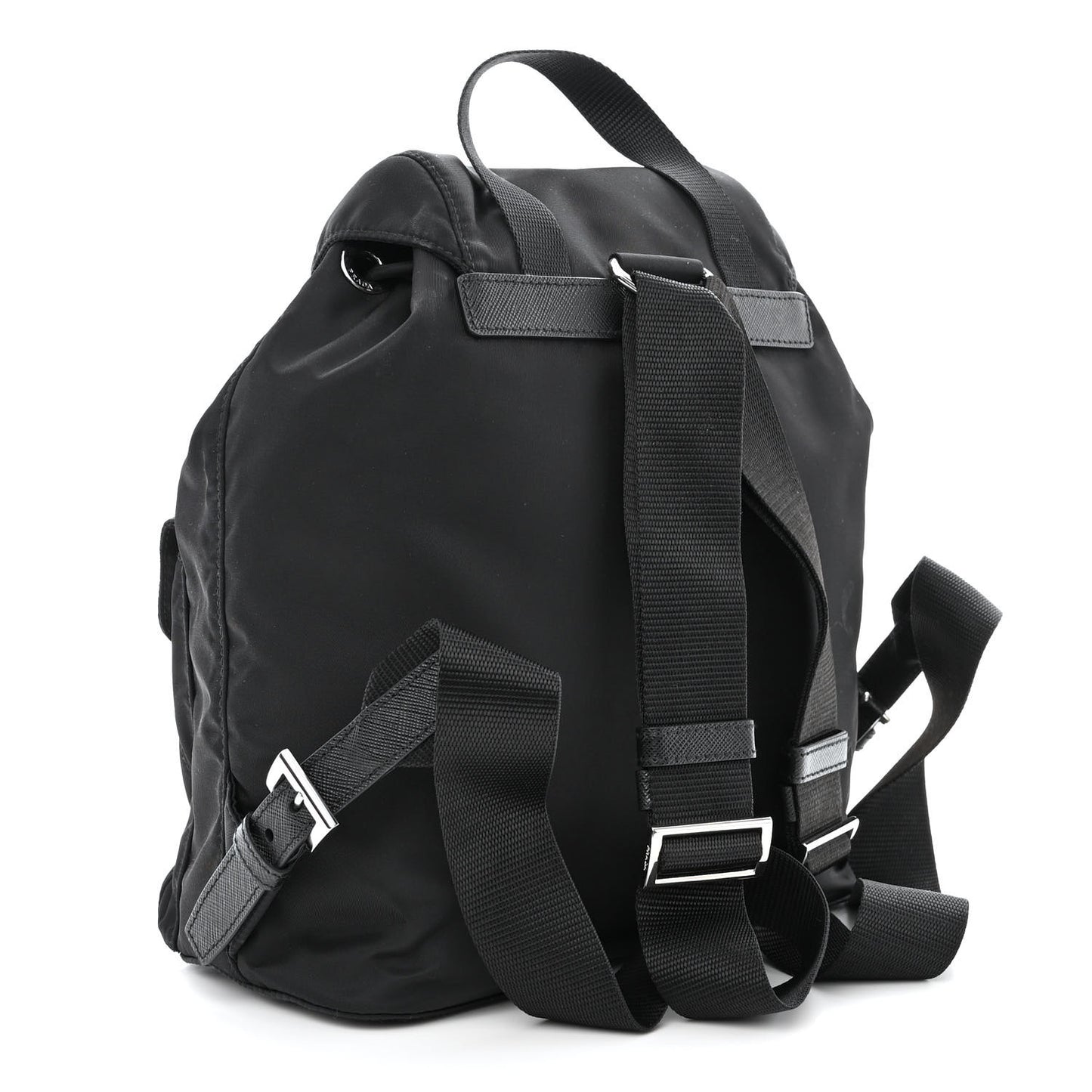 Tessuto Nylon Saffiano Small Backpack Black