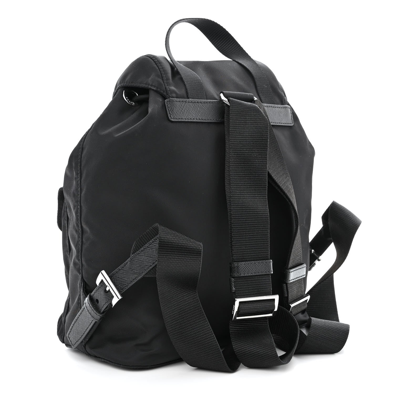 Prada Tessuto Nylon Saffiano Small Backpack Black 3 of 11