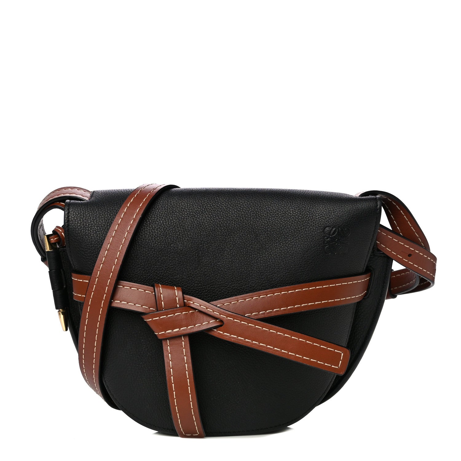 Loewe Grained Calfskin Small Gate Crossbody Bag Pecan Black 1 of 14
