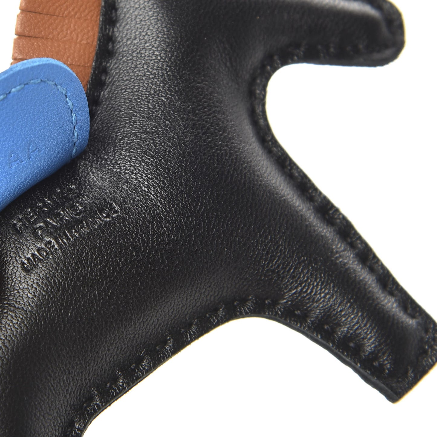 Milo Lambskin Grigri Rodeo Horse Bag Charm PM Black Gold Bleu Zanzibar