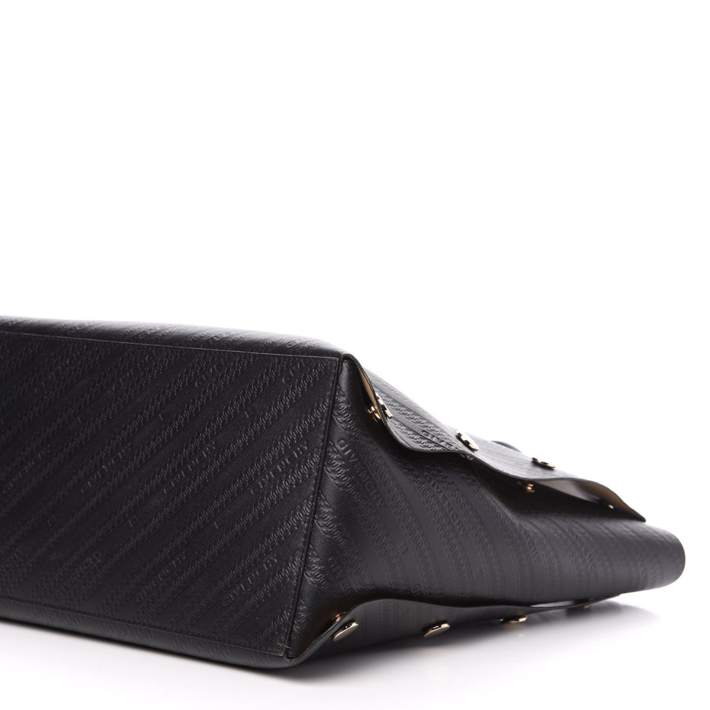 Calfskin Chain Embossed Medium Bond Shopper Tote Black
