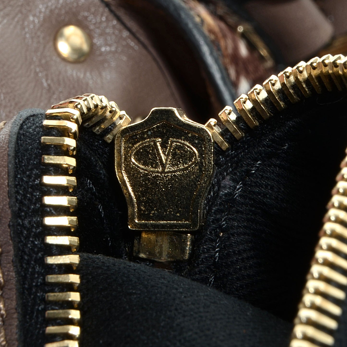 Calf Hair Feather Medium Rockstud Tote