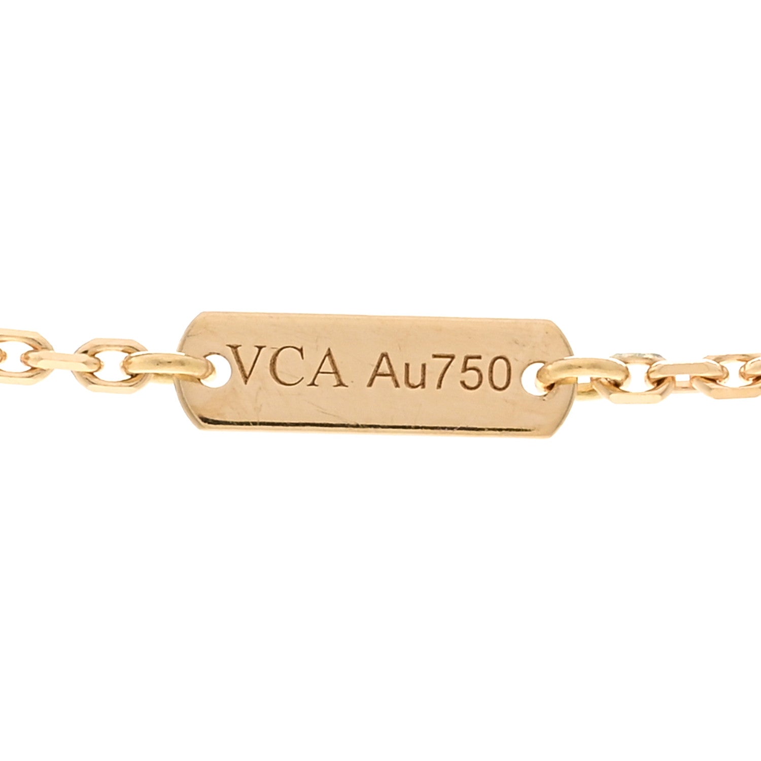 Van Cleef & Arpels 18K Yellow Gold Mother of Pearl Vintage Alhambra Pendant Necklace 4 of 6