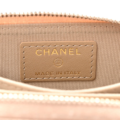 Chanel Metallic Lambskin Quilted Chanel 19 Zip Around Coin Purse Wallet Gold 6 of 13