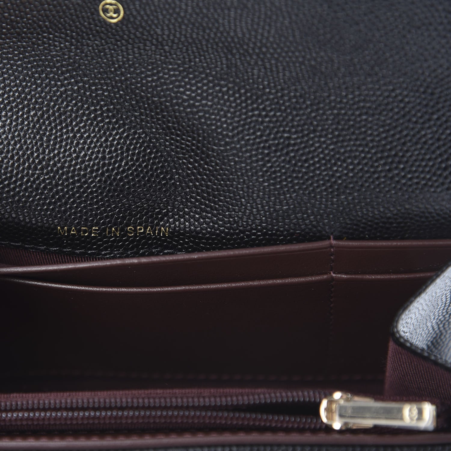 Chanel Caviar Quilted Medium Gusset Flap Wallet Black 7 of 9