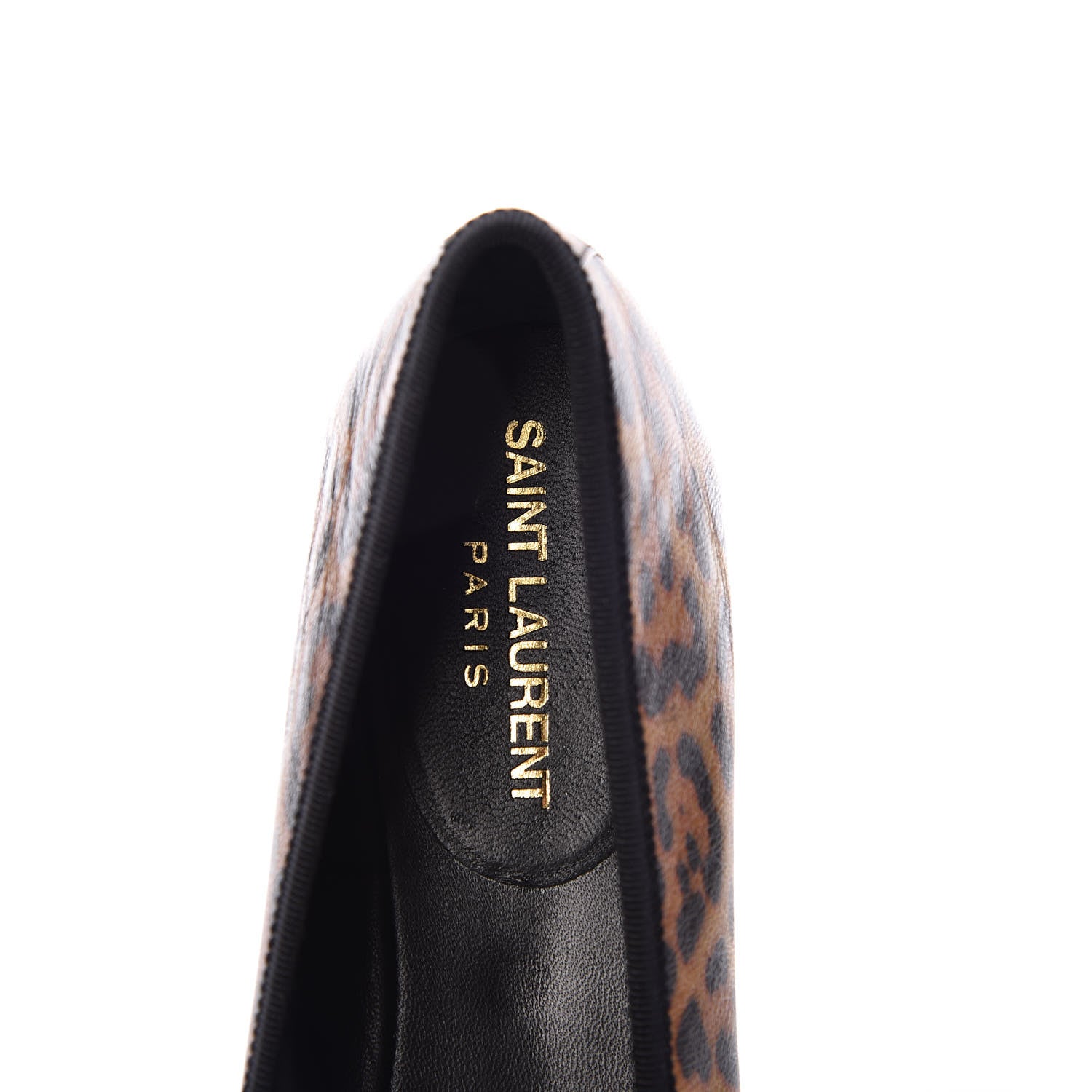 Saint Laurent Leopard Lame Double Cat Ballet Class Flats 38 5 of 8