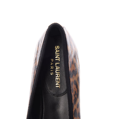 Saint Laurent Leopard Lame Double Cat Ballet Class Flats 38 5 of 8