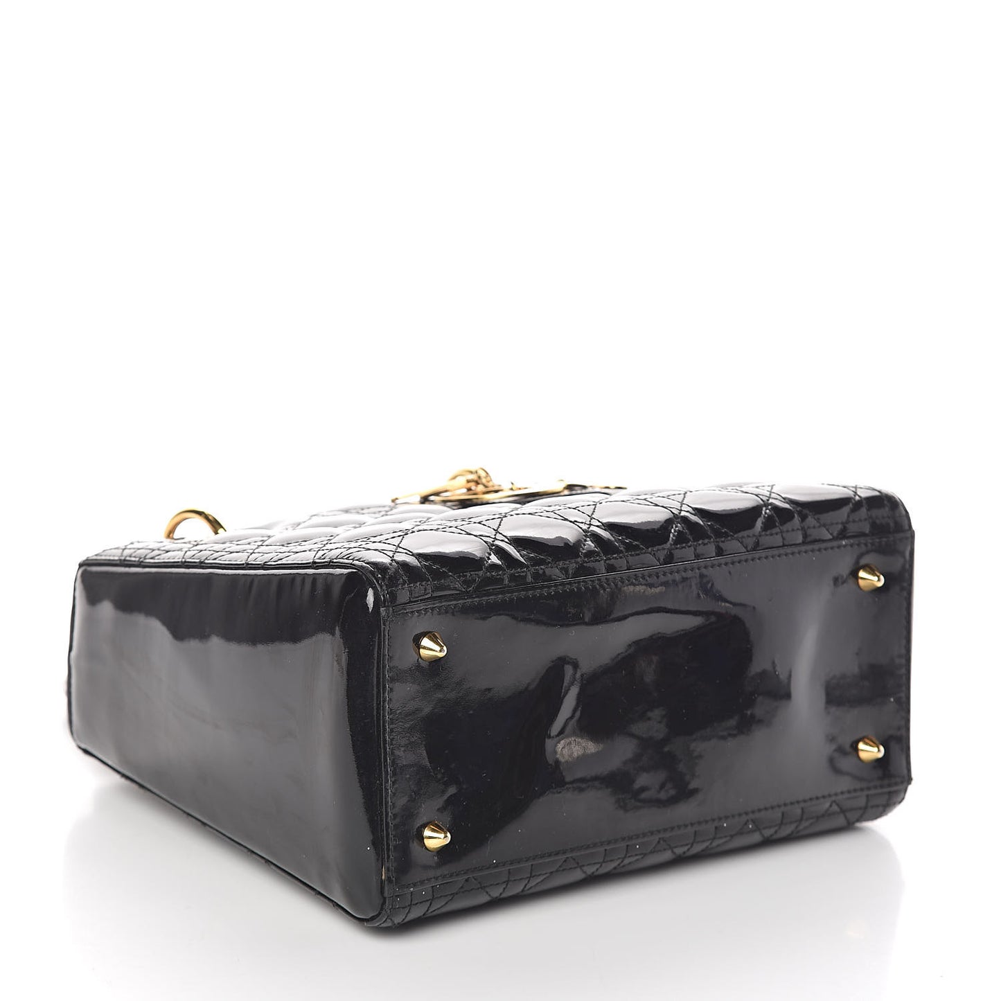 Patent Cannage Medium Lady Dior Black