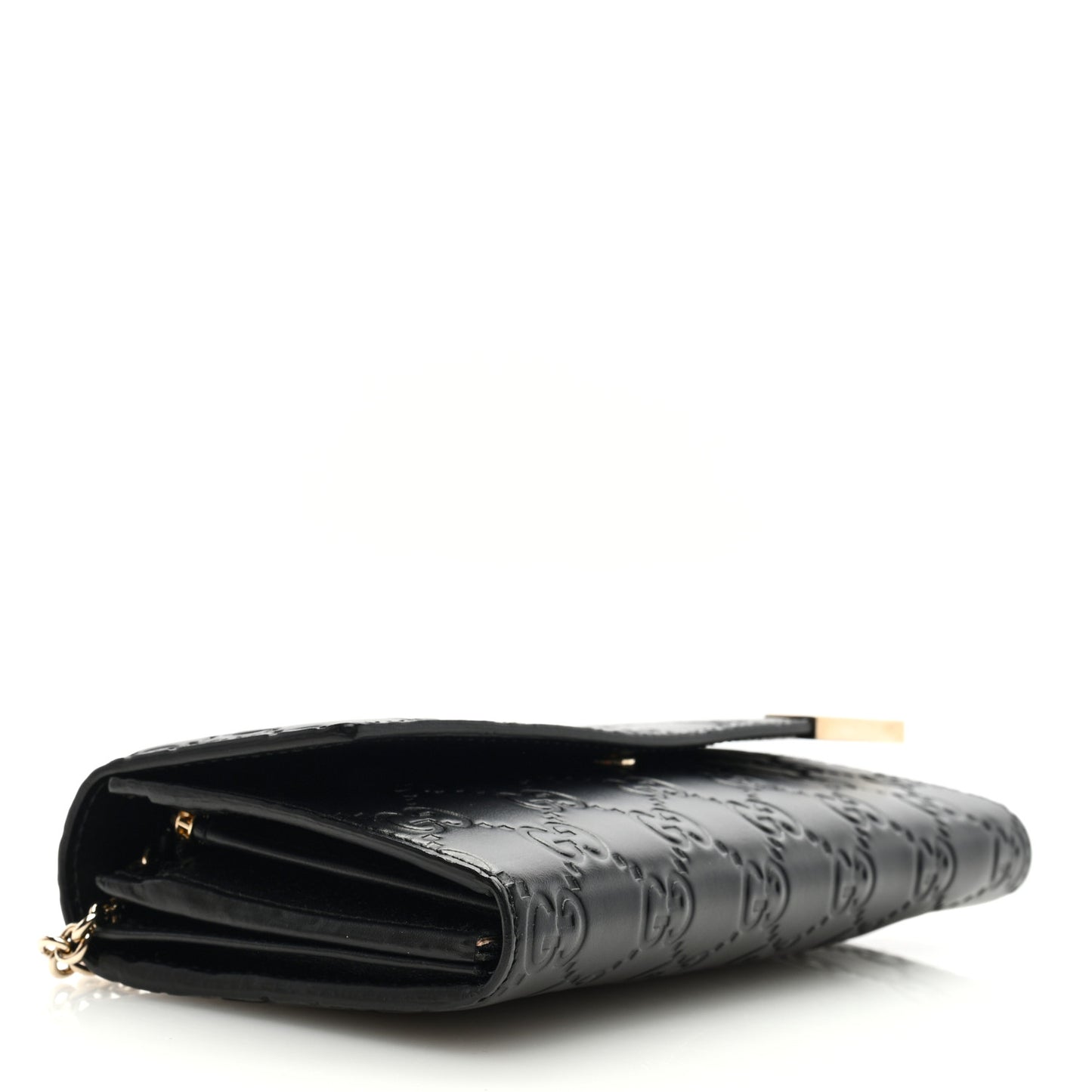 Guccissima Signature Dice Chain Wallet Black