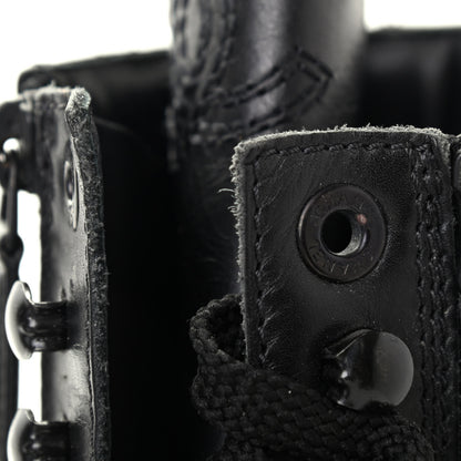 Chanel Calfskin Quilted Lace Up Combat Boots 36.5 Black 13 of 13
