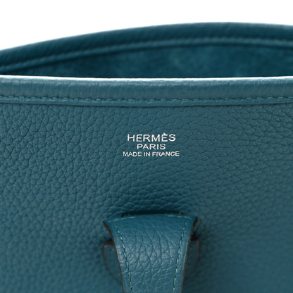 Hermes Taurillon Clemence Evelyne III PM Vert Bosphore 6 of 10