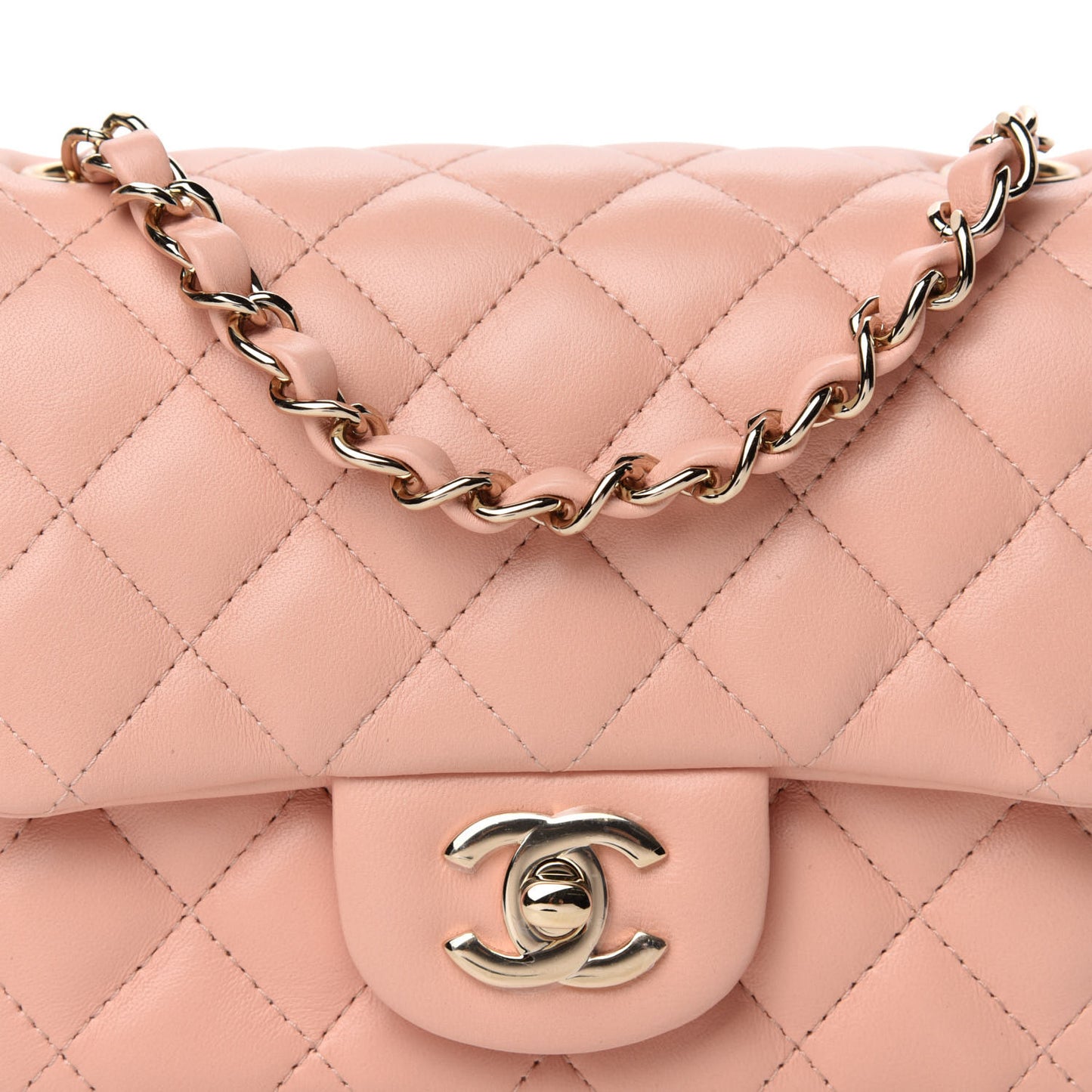 Lambskin Quilted Mini Square Flap