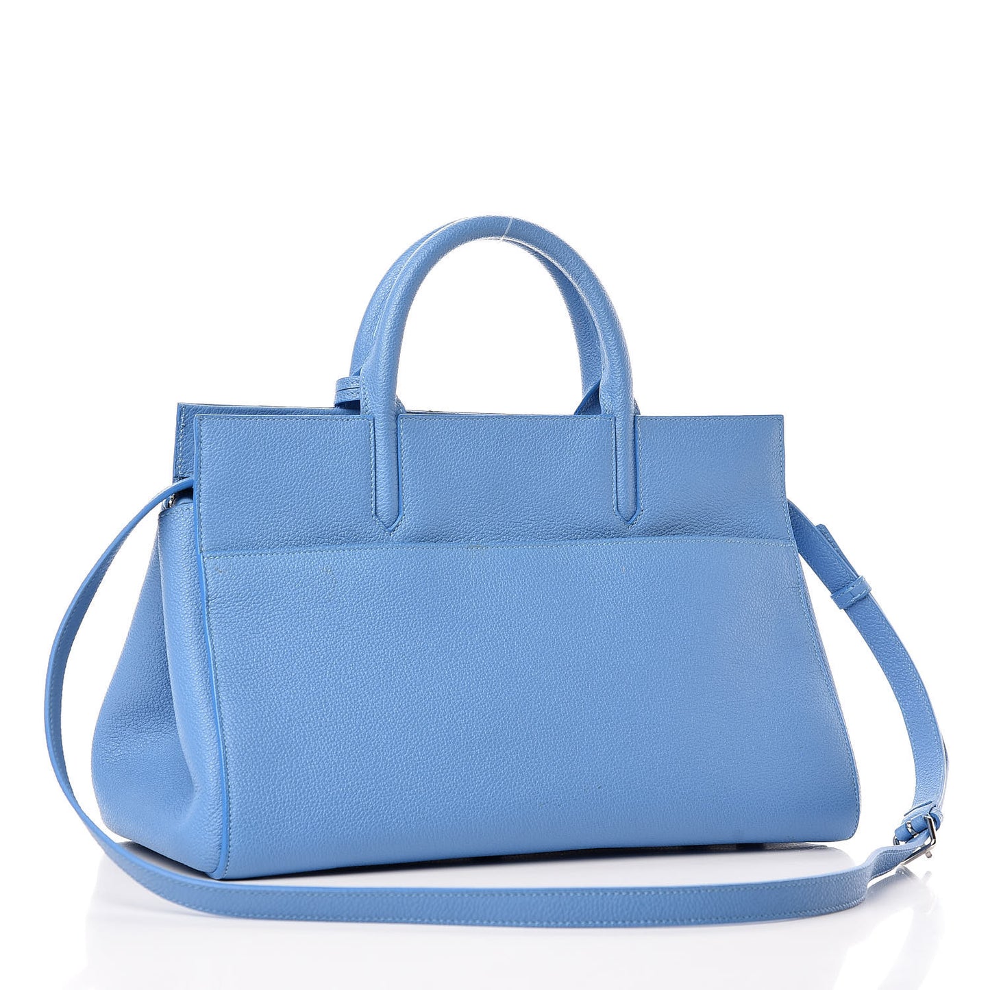 Grained Calfskin Small Rive Gauche Cabas Blue Clair