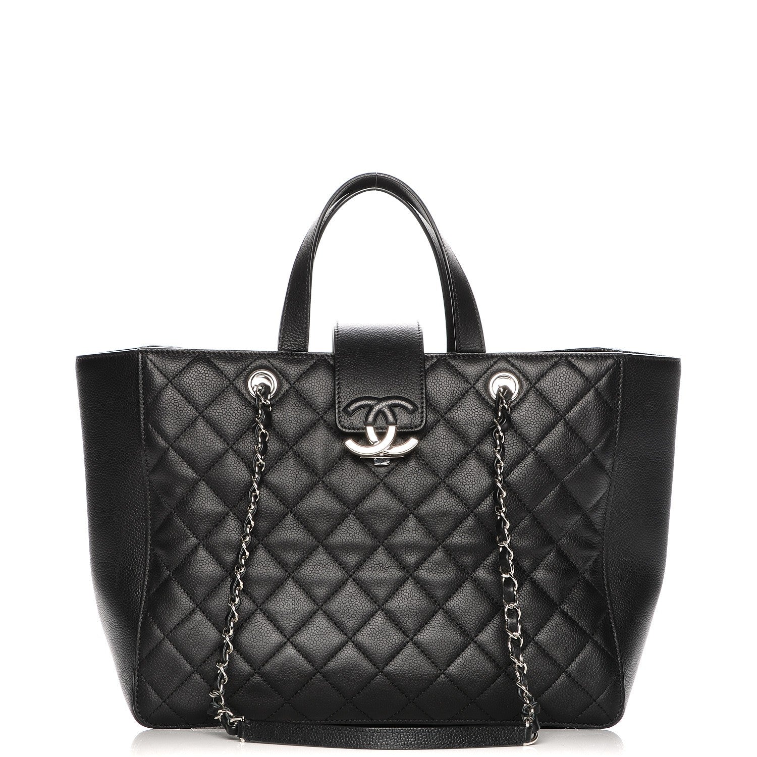 Chanel Caviar Quilted Large CC Box Shopping Tote Black 1 of 12