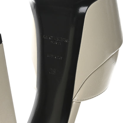 Saint Laurent Lambskin Jodie Platform Sandals 38 Pearl 7 of 9
