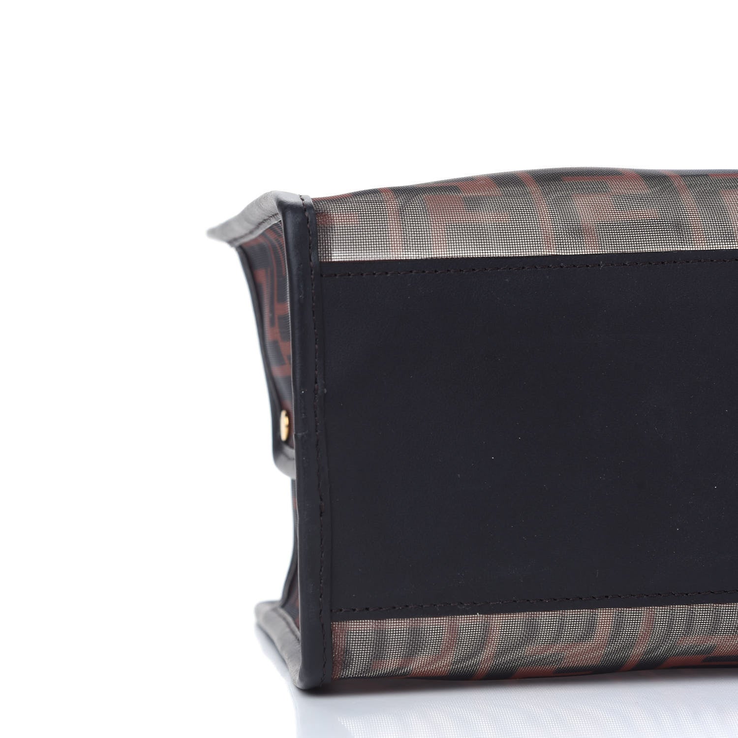 Fendi Mesh Vitello Century FF 1974 Mini Peekaboo Defender Cover Marrone Black Ebano 7 of 8