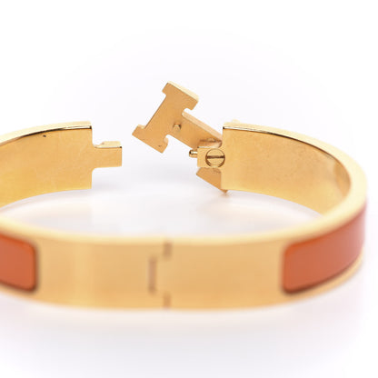 Hermes Enamel Narrow Clic Clac H Bracelet PM Orange 4 of 6