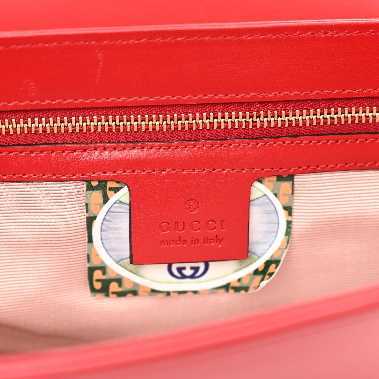 Gucci Vitello Palmellato Lux Crystal Medium Rajah Shoulder Bag Hibiscus Red Multicolor 6 of 12