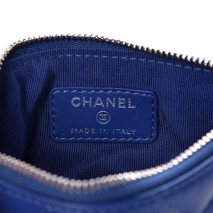 Chanel Lambskin Quilted Small Cosmetic Case Blue 6 of 8