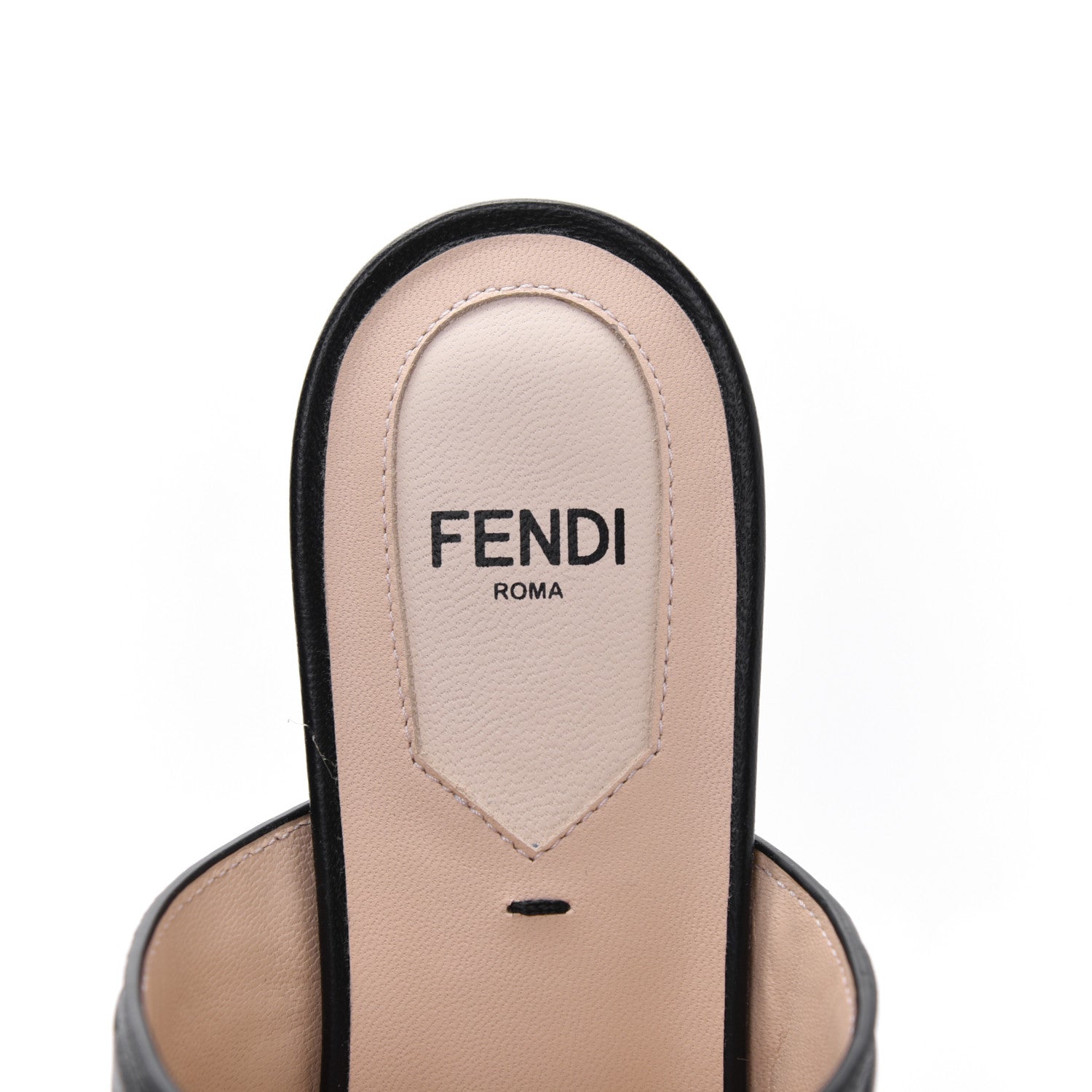 Fendi Vitello FF Embossed Buckle Flat Mules 36.5 Black 7 of 9