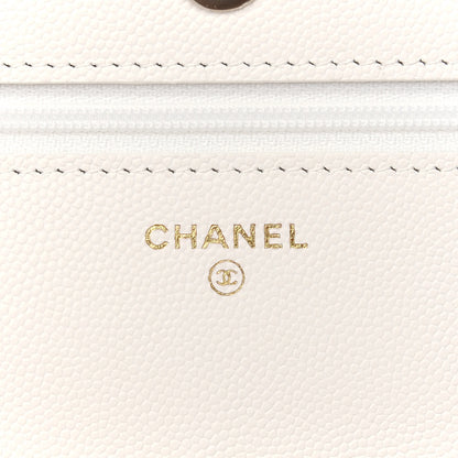 Chanel Caviar Quilted Wallet On Chain WOC White 6 of 9