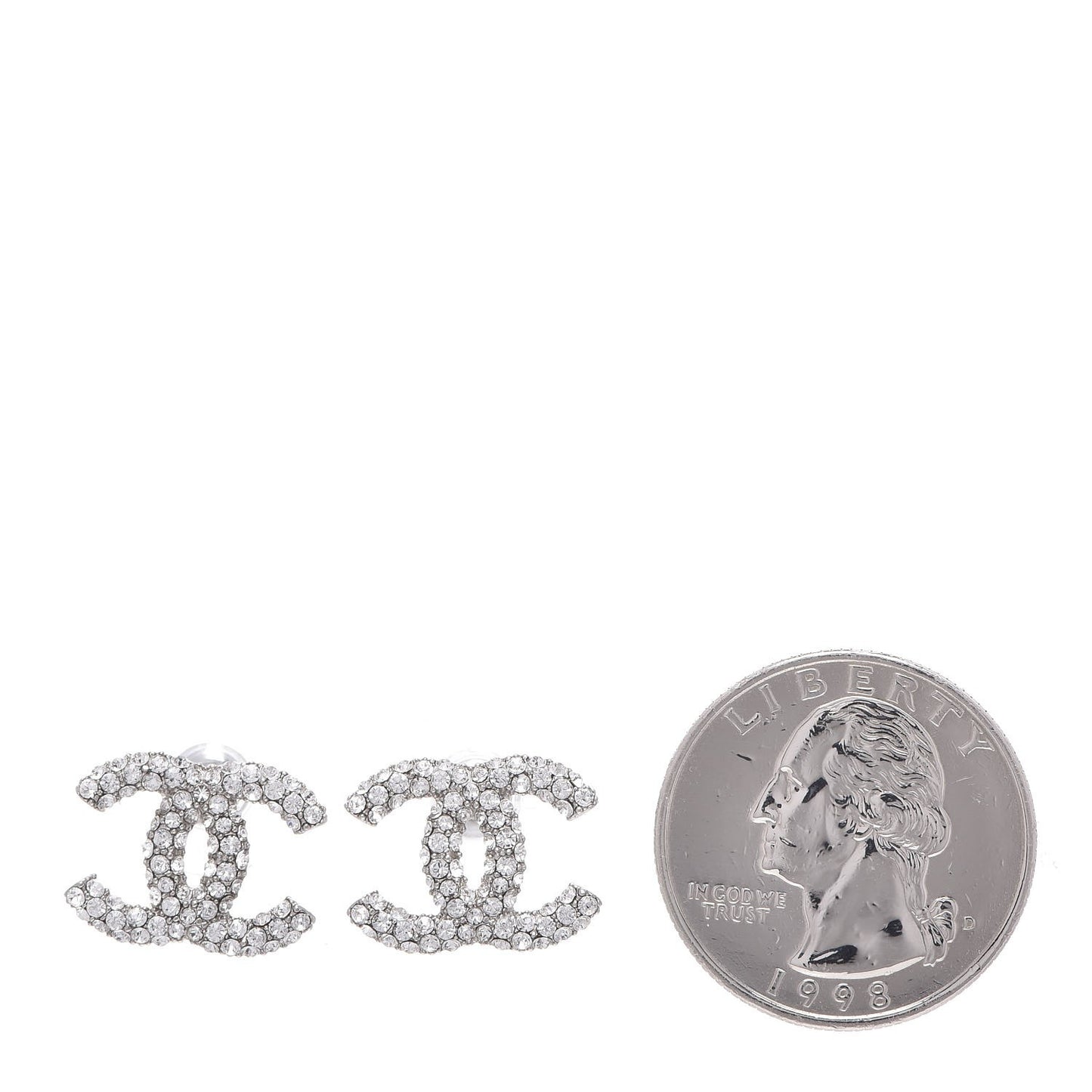 Crystal CC Earrings Silver