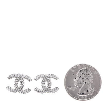 Chanel Crystal CC Earrings Silver 2 of 5