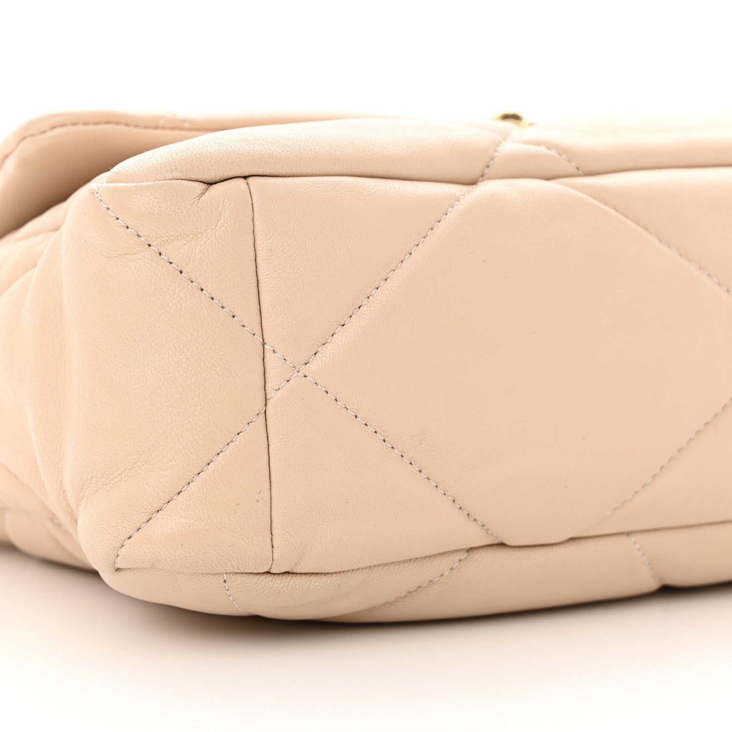 Chanel Goatskin Quilted Large Chanel 19 Flap Beige 9 of 10