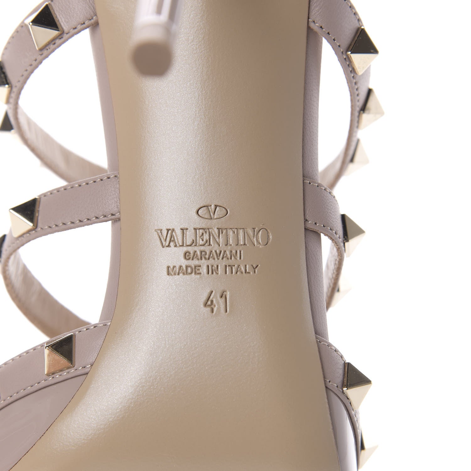 Valentino Garavani Patent Rockstud 90mm Cage Mules 41 Poudre 7 of 9