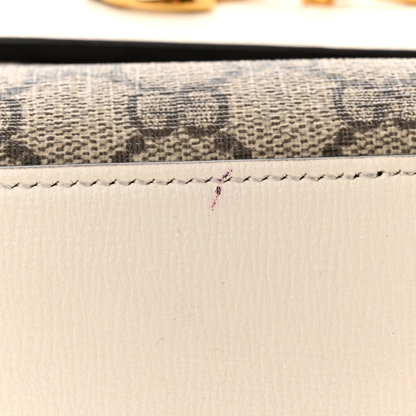 GG Supreme Monogram Small Horsebit 1955 Shoulder Bag Beige Mystic White