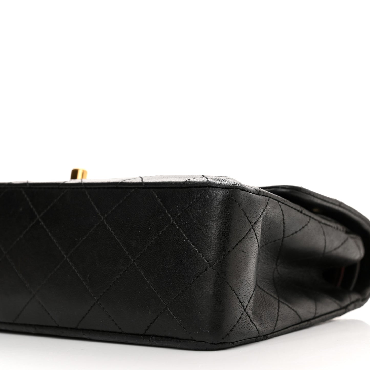 Lambskin Quilted Small Double Flap Black