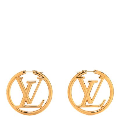 Louis Vuitton Metal Louise Hoop Earrings Gold 1 of 5