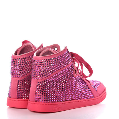 Gucci Satin Crystal High Top Sneakers 39 Pink 4 of 7