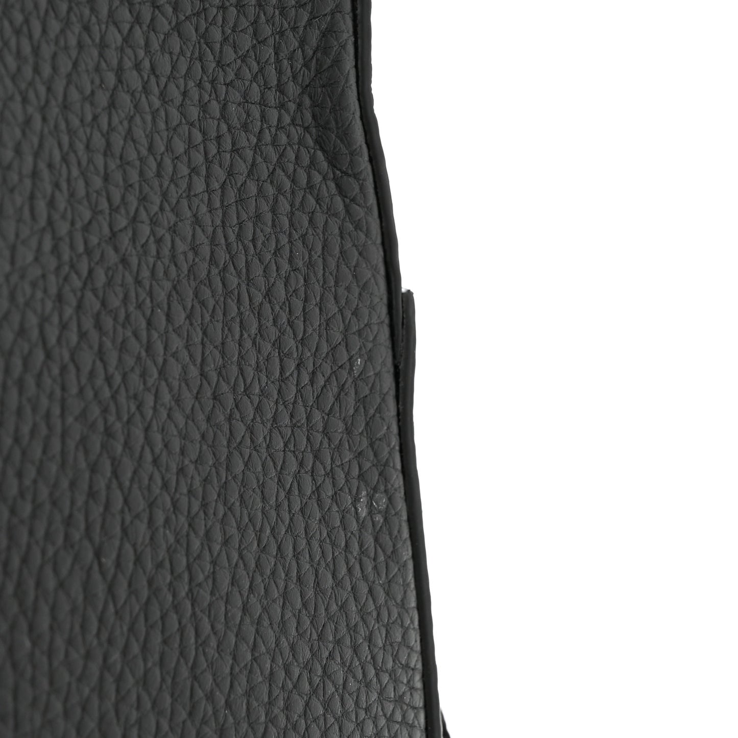 Pebbled Calfskin Logo Embossed Thornton Messenger Bag Black