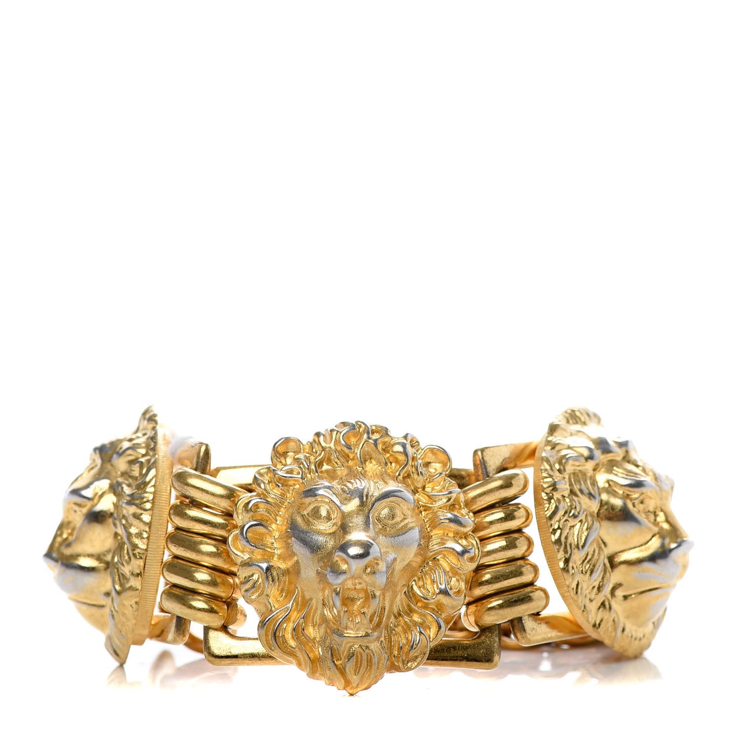 Metal Lion Heads Bracelet M Aged Gold