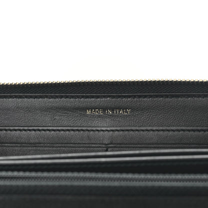 Chanel Lambskin Zip Around Large Gusset Wallet With Pearl Chain Black 9 of 11