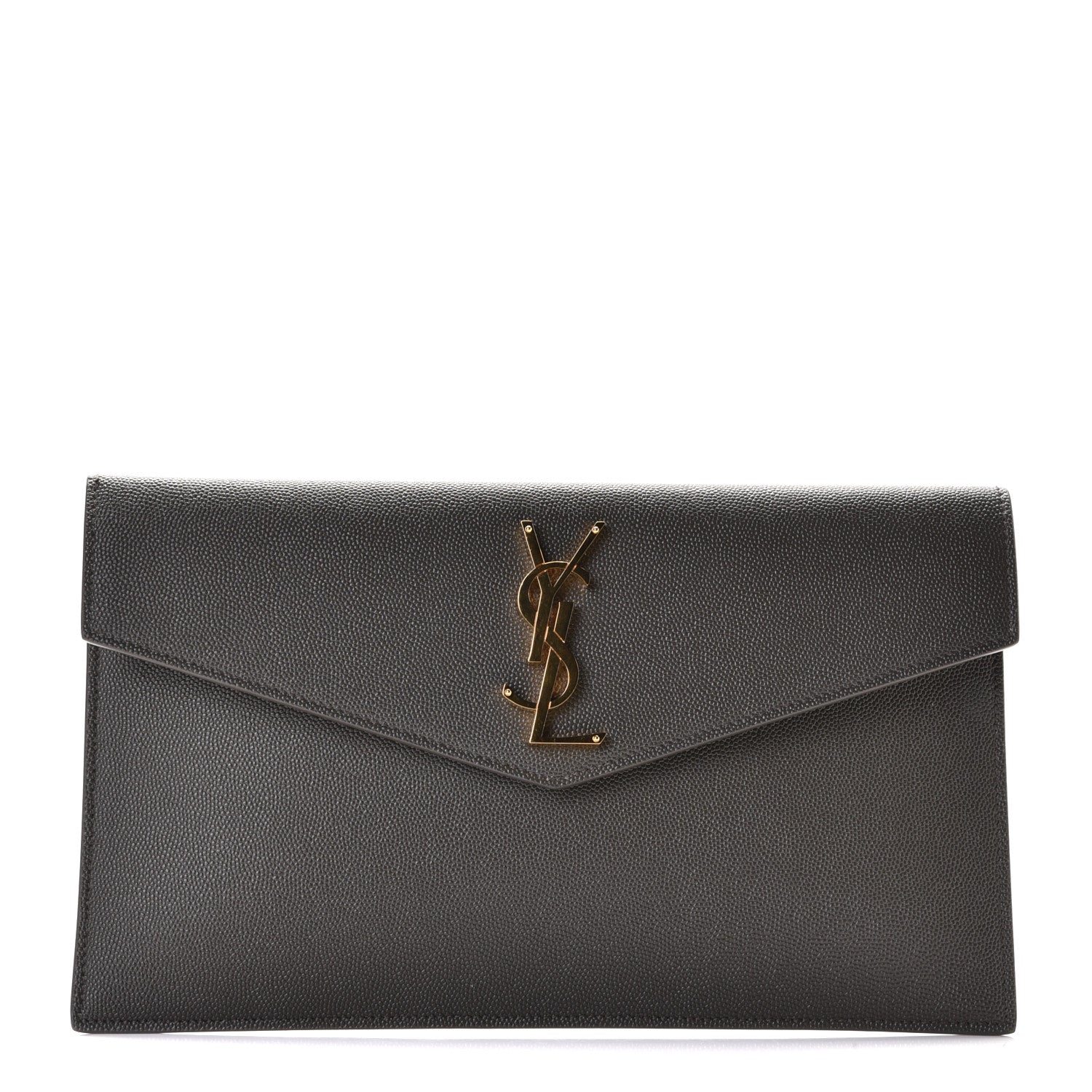 Saint Laurent Grain De Poudre Uptown Pouch Pebble 1 of 7