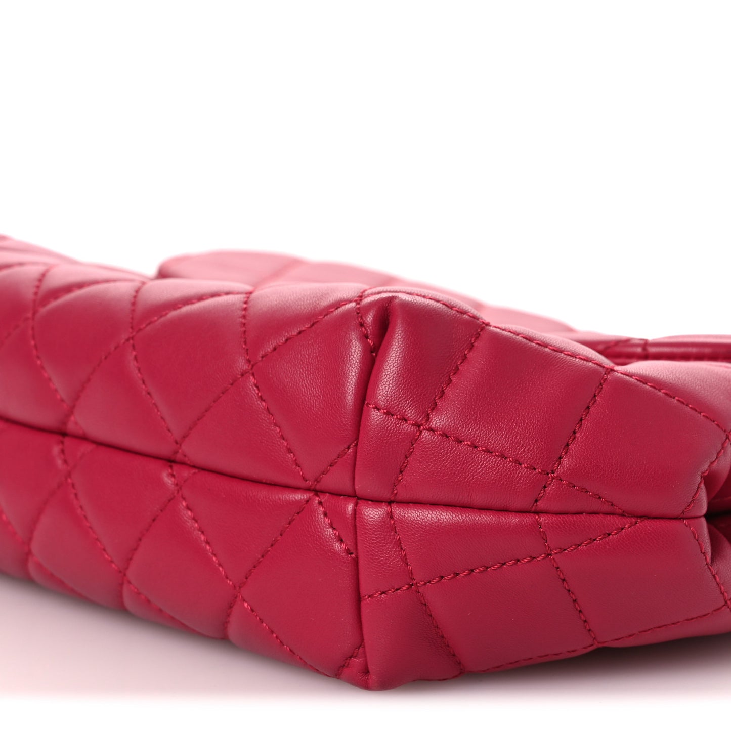 Lambskin Quilted Large Daily Supple Flap Dark Pink