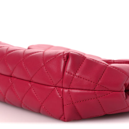 Chanel Lambskin Quilted Large Daily Supple Flap Dark Pink 10 of 15
