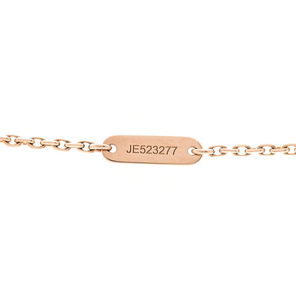 Van Cleef & Arpels 18K Rose Gold Diamond Pink Porcelain Vintage Alhambra Pendant Necklace 5 of 6