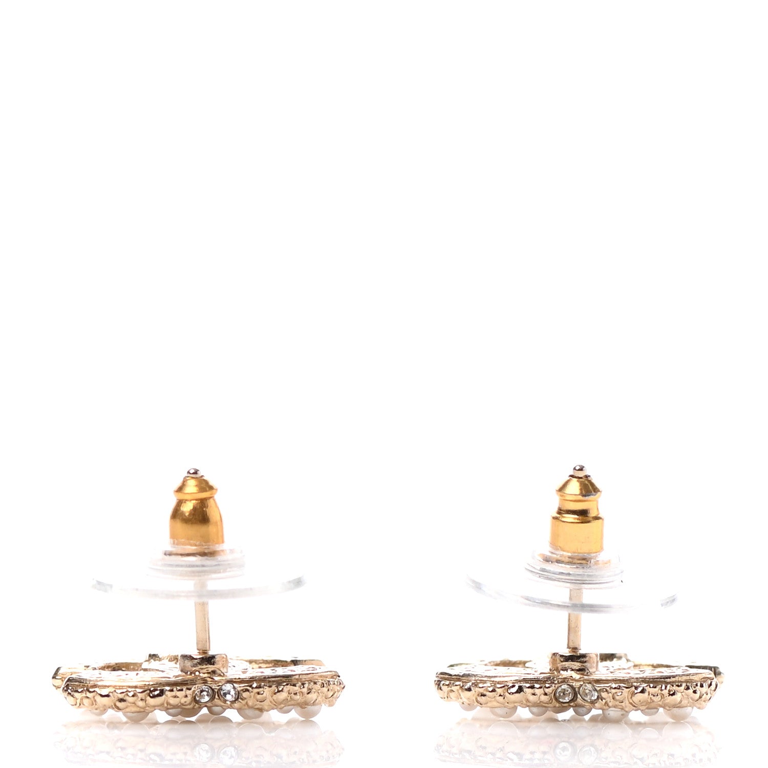 Chanel Pearl CC Earrings Gold 3 of 4