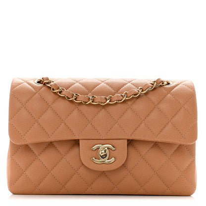 Chanel Caviar Quilted Small Double Flap Dark Beige 1 of 10