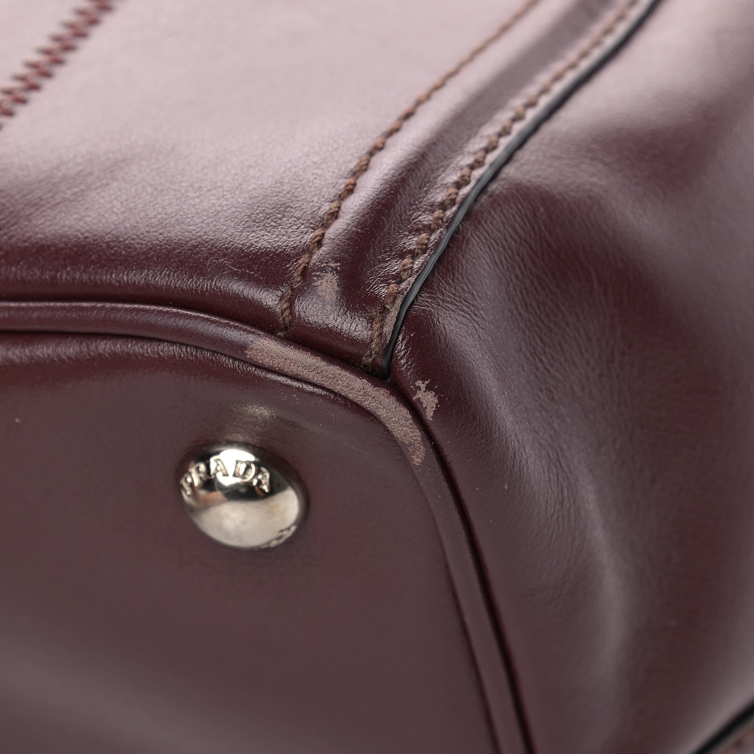 Prada Soft Calf Tote Granato 12 of 14