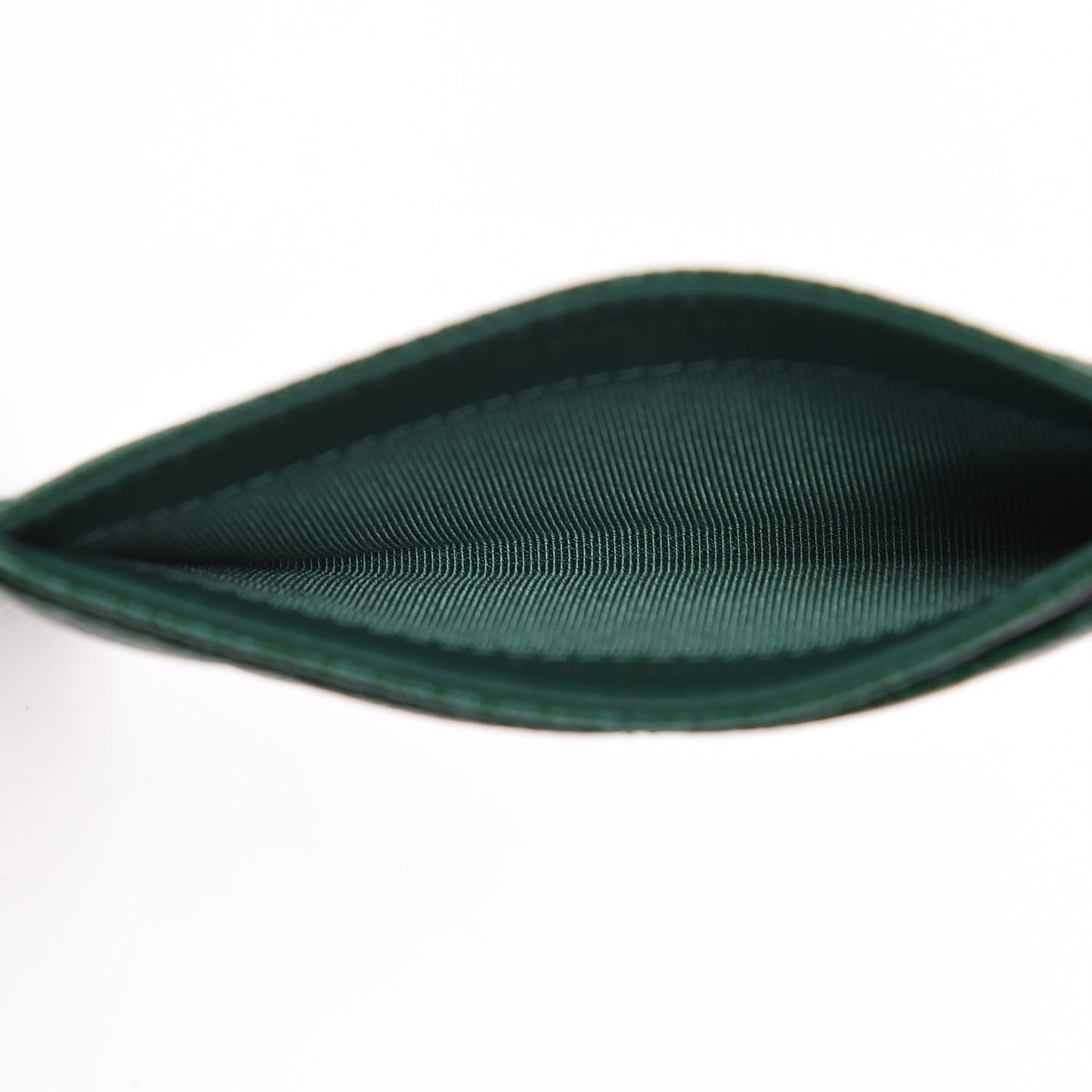Metallic Caviar Quilted Card Holder Green