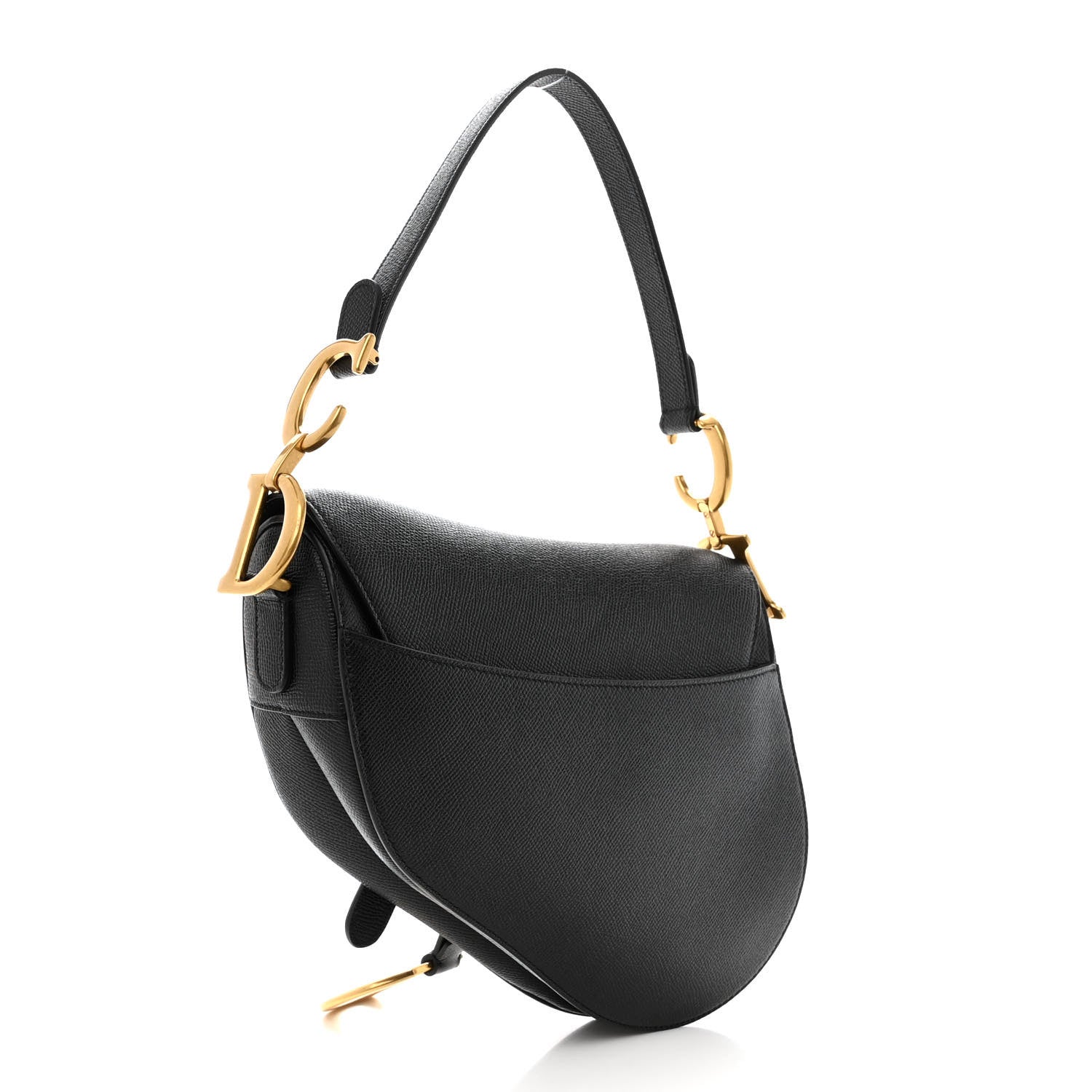 Christian Dior Grained Calfskin Saddle Bag Black 3 of 10