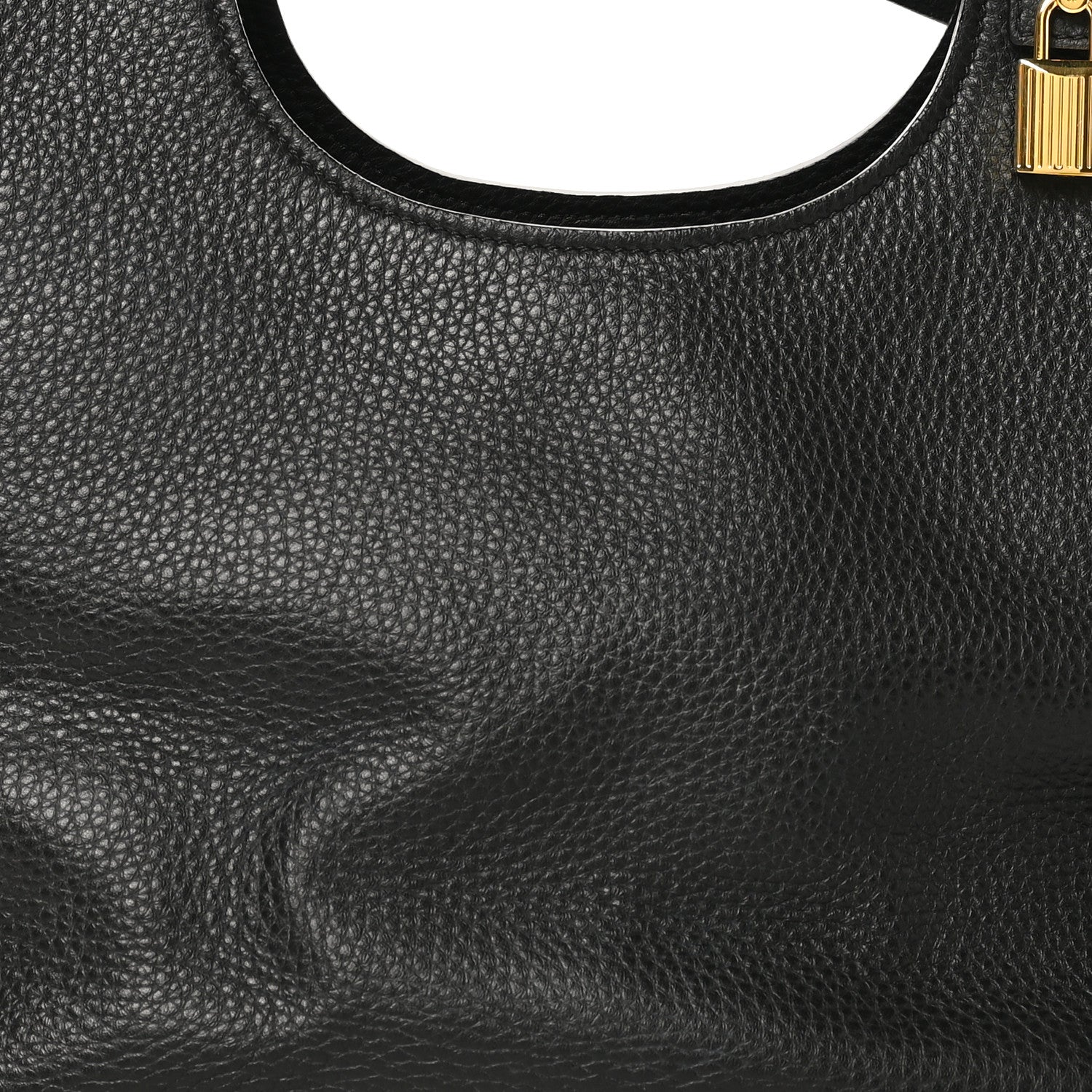 Tom Ford Pebbled Calfskin Alix Padlock Foldover Bag Black 8 of 10