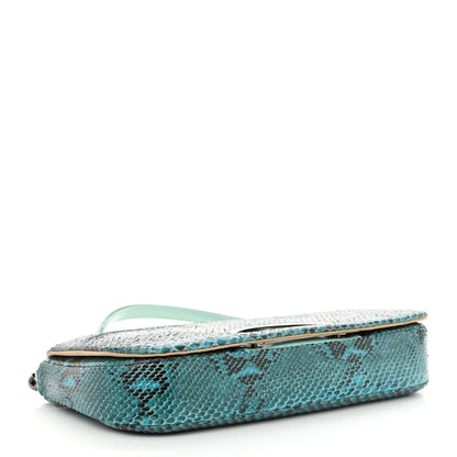 Christian Dior Snakeskin Malice Shoulder Bag Blue 4 of 13